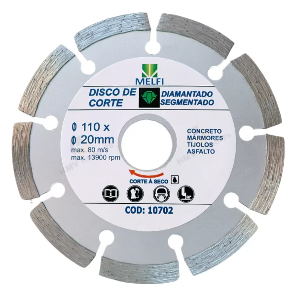 Kit Disco Diamantado e Serra Circular – 4 Peças (110mm x 20mm) | Melfi - Imagem 3
