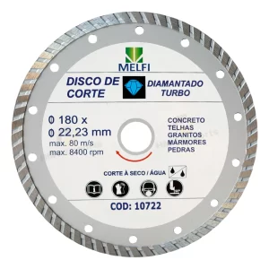 Disco Diamantado Turbo 180mm x 22,23mm – Precisão e Alta Performance