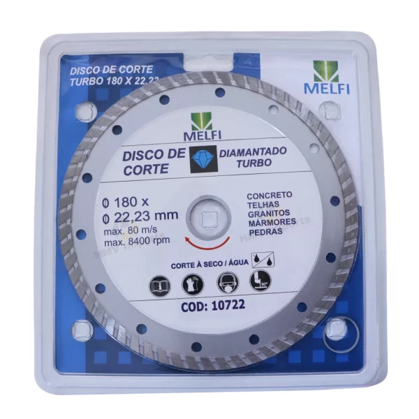 Disco Diamantado Turbo 180mm x 22,23mm – Precisão e Alta Performance - Imagem 2