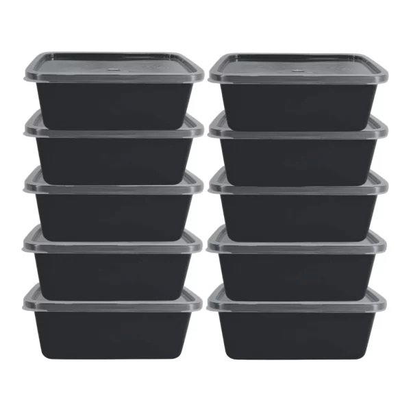 Kit com 10 Potes Retangulares de 500ml – Organização e Praticidade na Sua Cozinha