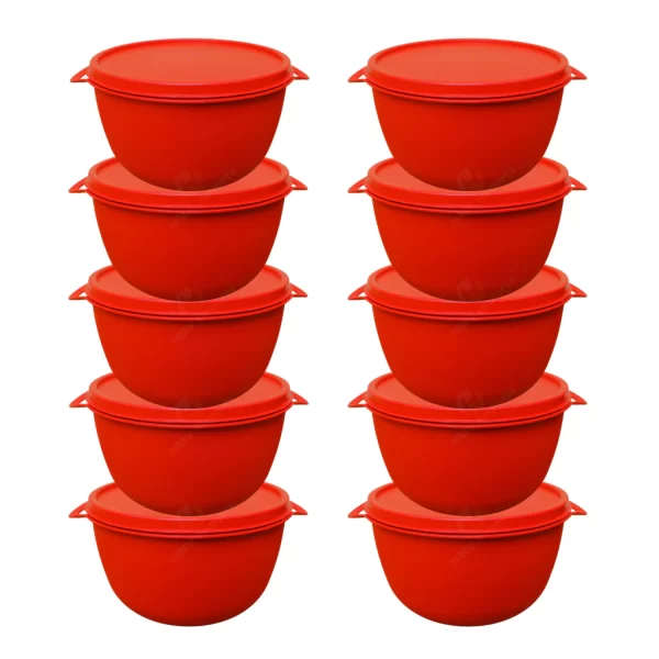 Kit 10 Potes Bowl 1 Litro Redondos De Plásticos Com Alça Para Cozinha Marmita e Alimentos